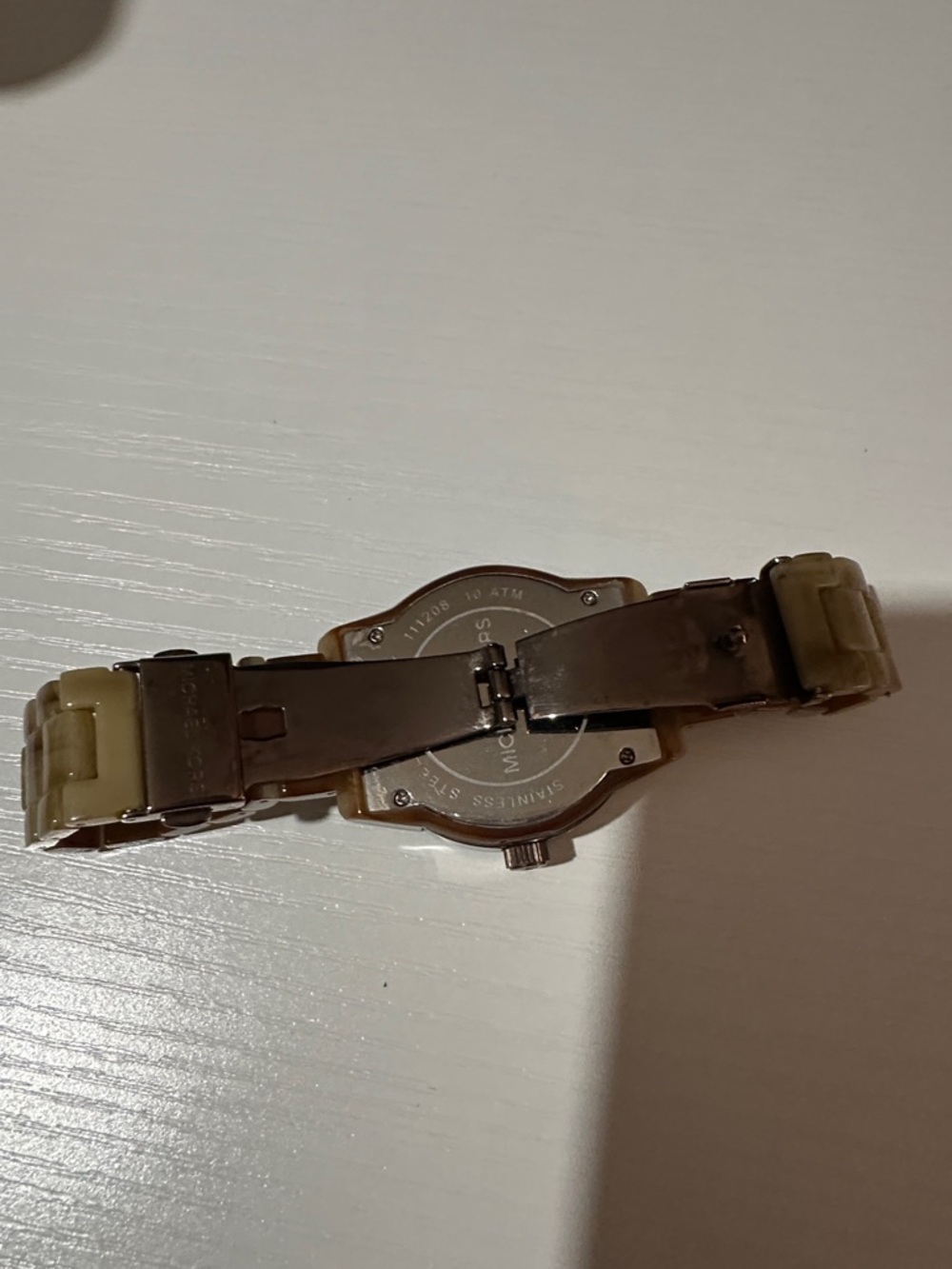 Michael Kors Gold and Cream Resin Bracelet Watch - Picture 7 of 10